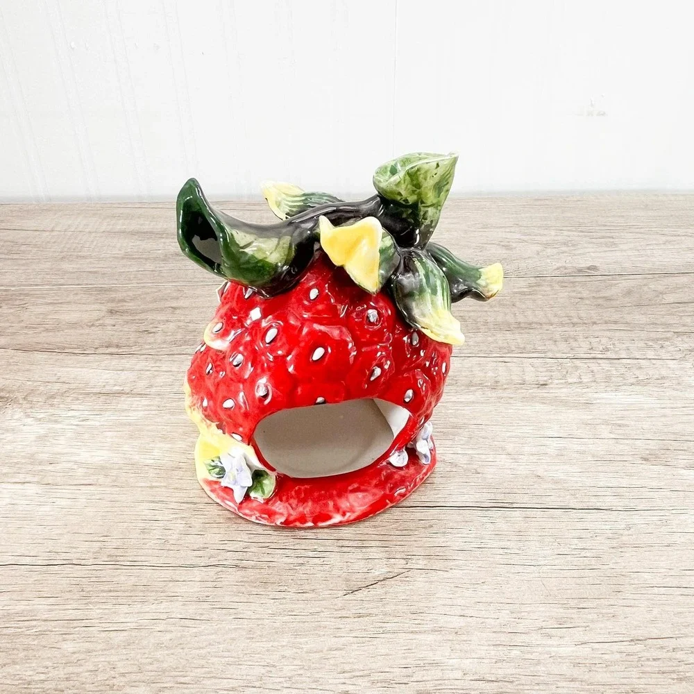 Ceramic Strawberry Sponge Holder - Vintage Strawberry Farmhouse Decor‎